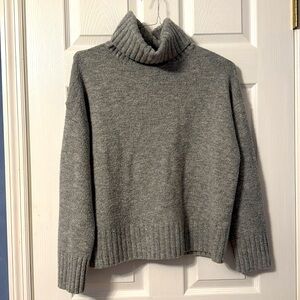 Gray turtleneck sweater